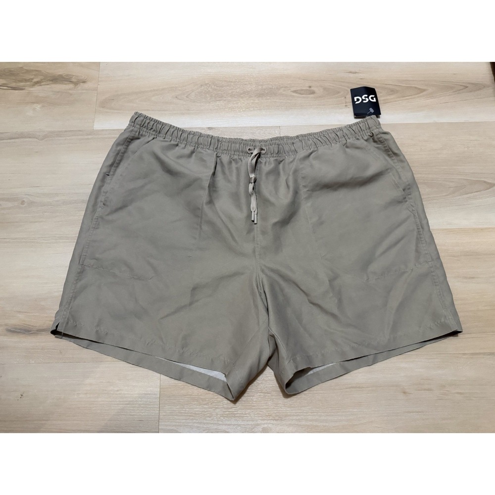 NWT DSG Men's Rec Shorts XXL Khaki Polyester Short Tan Casual Drawstring New Tag